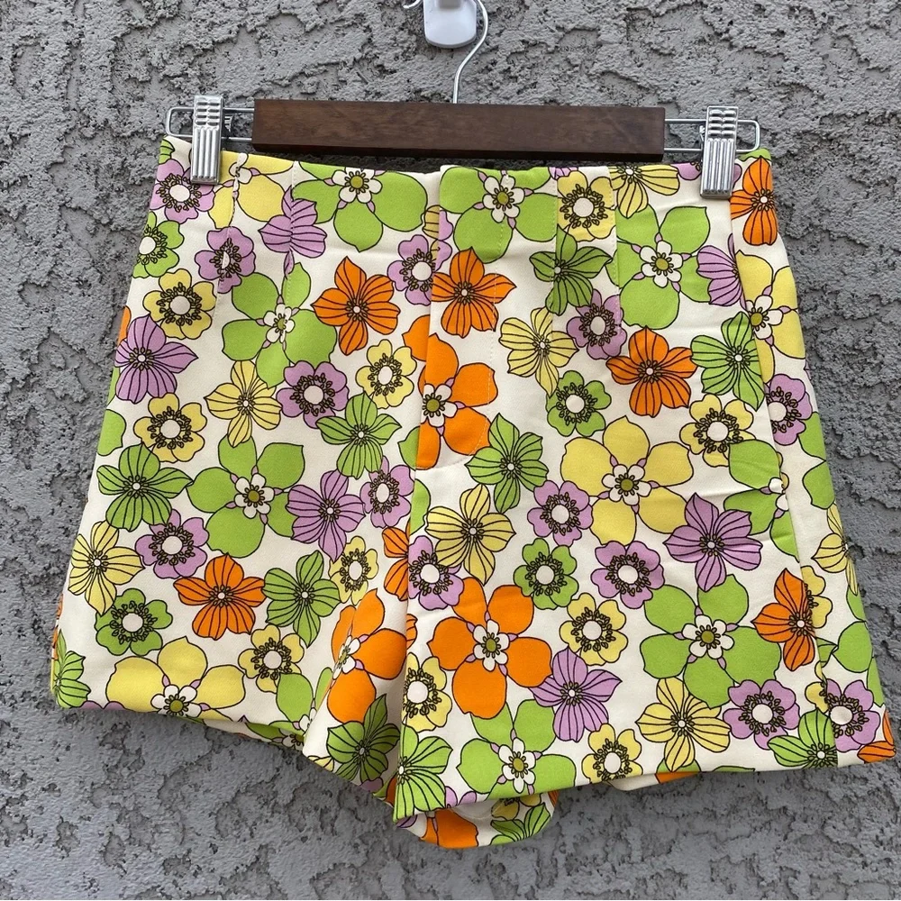 ZARA Flower Power High Waisted Shorts - Picture 2 of 12